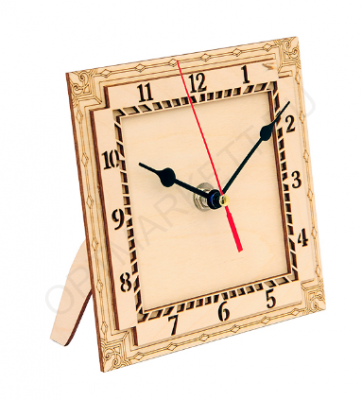 Часы деревянные квадратные настольные, 14х14 см, под вставку